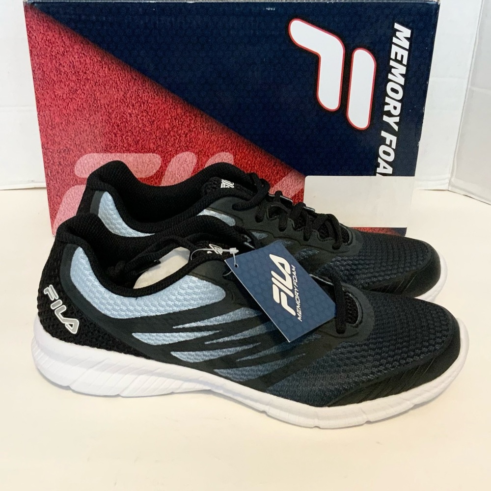 Fila USA Memory Foam Fantom 3 Women's Knit Running Shoes Black Size 11 New